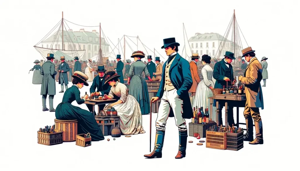 Ilustración de una persona francesa de época