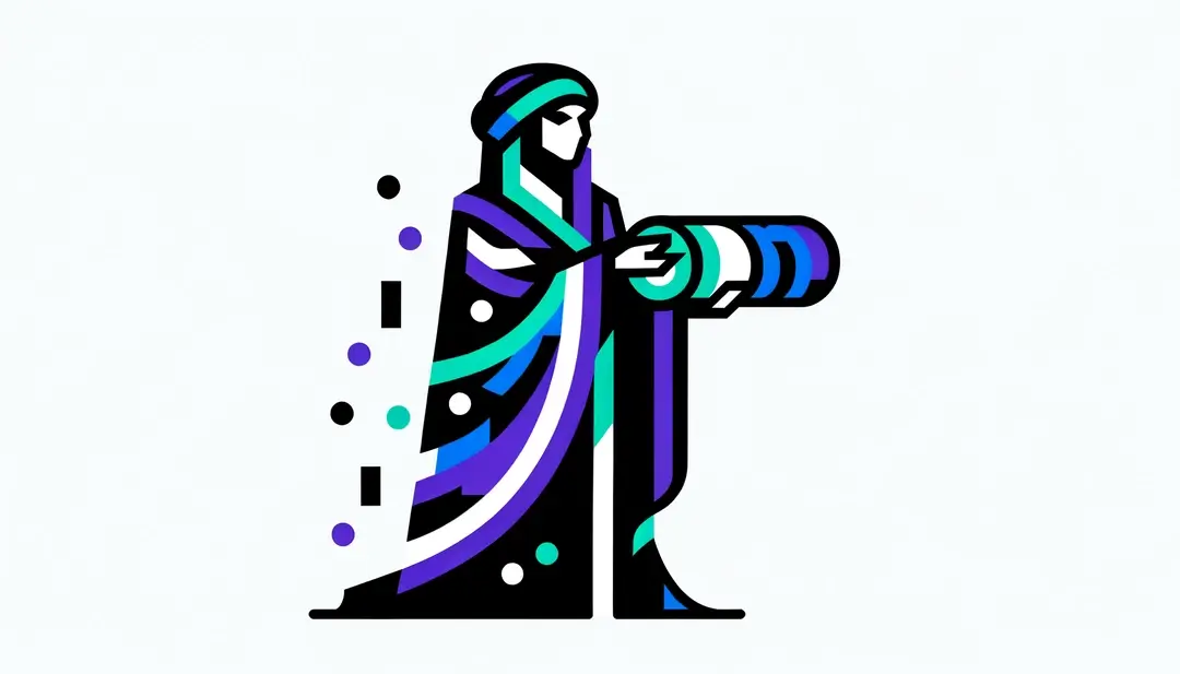 Ilustración de un narrador medieval con un pergamino en mano