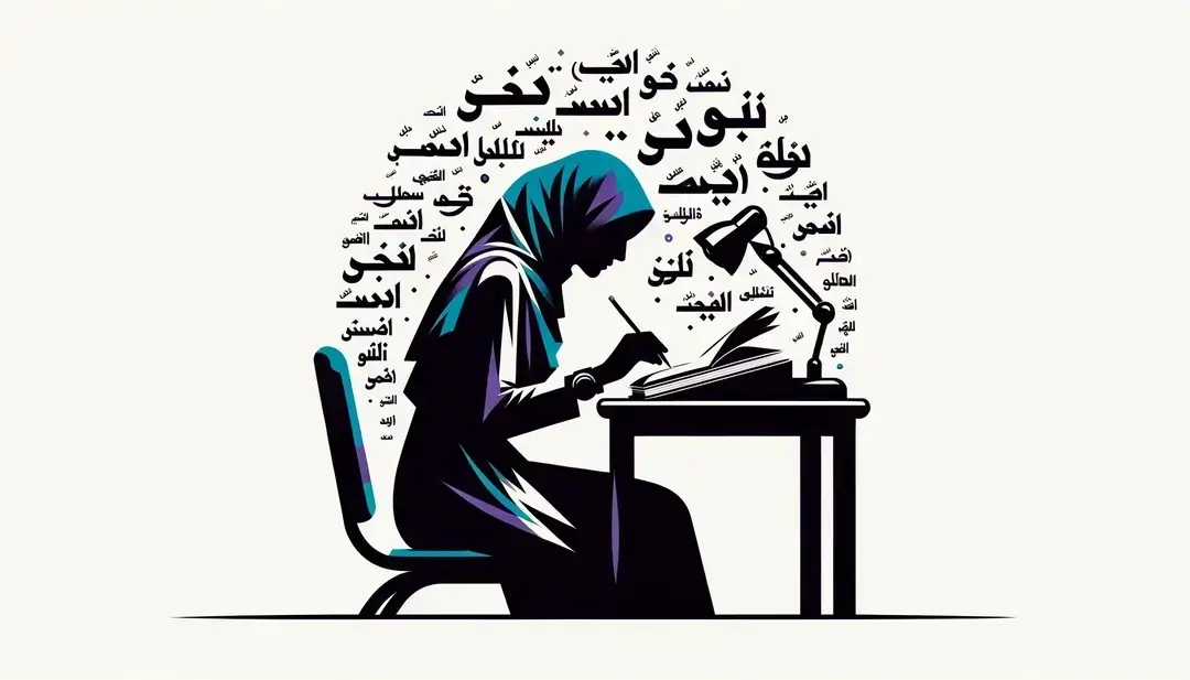 Persona escribiendo en un escritorio usando « cependant » para dar contraste en sus frases