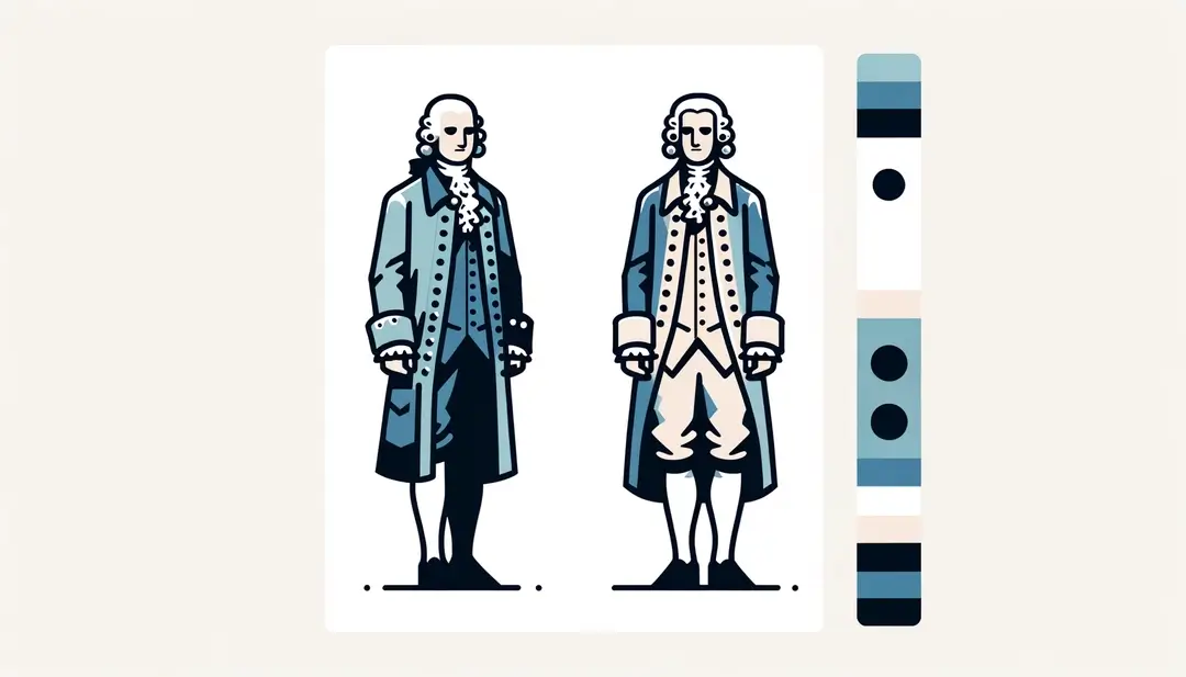 Imagen de figuras filosóficas de la Ilustración francesa en un estilo minimalista
