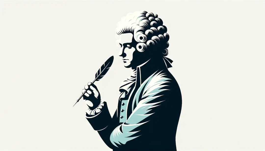 Ilustración minimalista de Voltaire