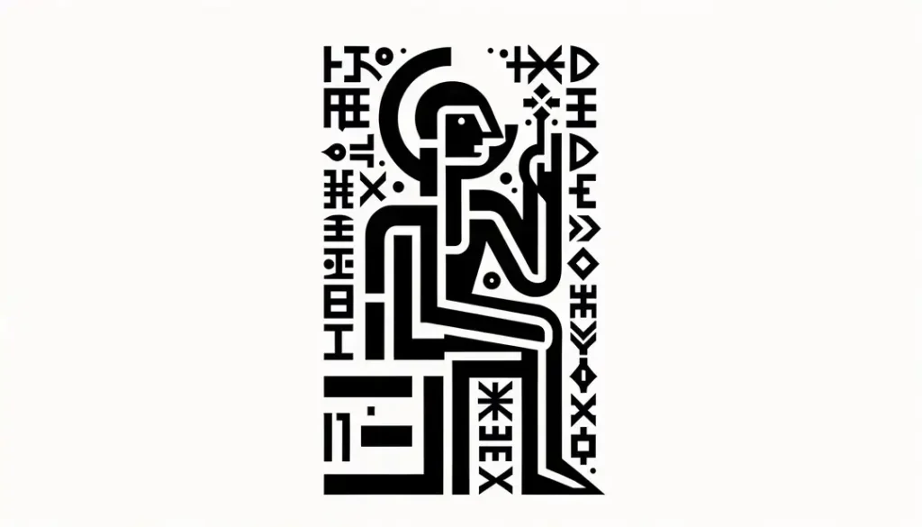 Ilustración minimalista que representa la evolución del h aspirado en el dialecto normando a causa de las invasiones nórdicas