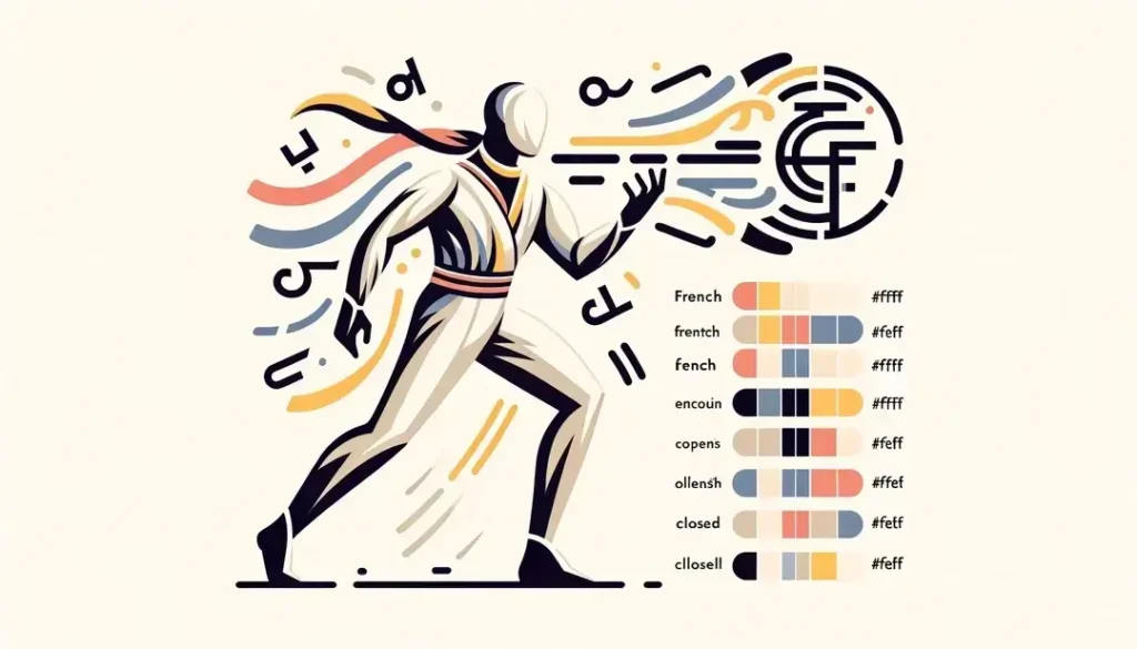 Figura minimalista de una persona practicando vocales abiertas y cerradas en francés