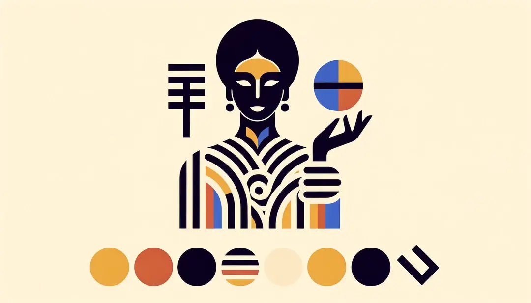 Ilustración minimalista de un africano representando la multiculturalidad en el idioma francés