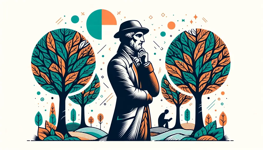 Ilustración minimalista de Rousseau
