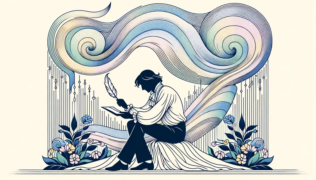 Ilustración de un poeta francés del siglo XIX inspirado en el simbolismo