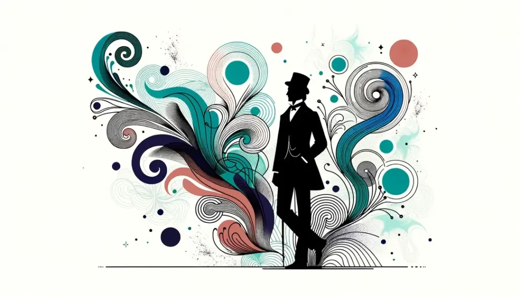 Ilustración minimalista de un joven Rimbaud
