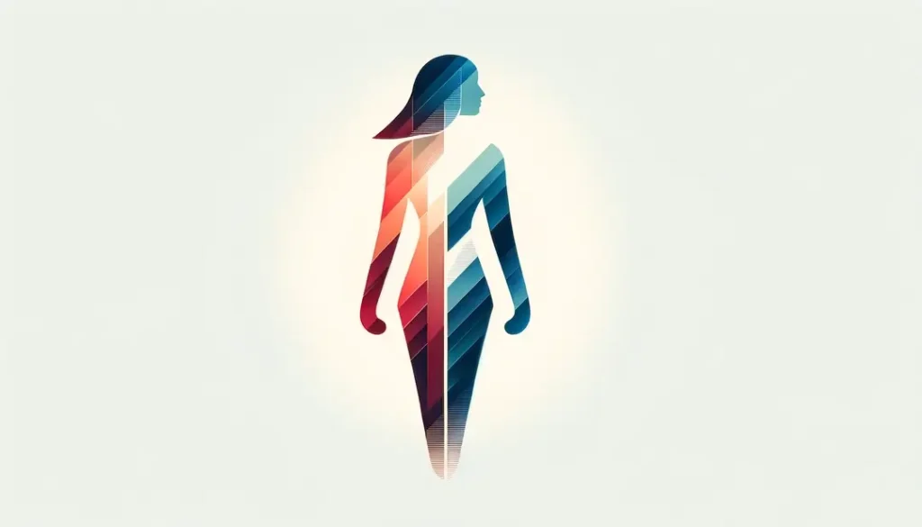Ilustración minimalista sobre identidad de género y feminismo