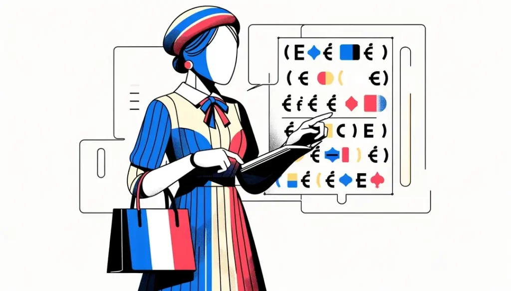 Ilustración minimalista de un humano estudiando acentos como é