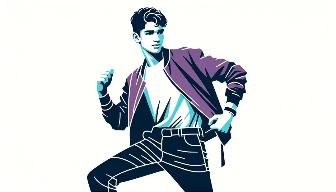 Ilustración de una persona joven mostrando entusiasmo y energía