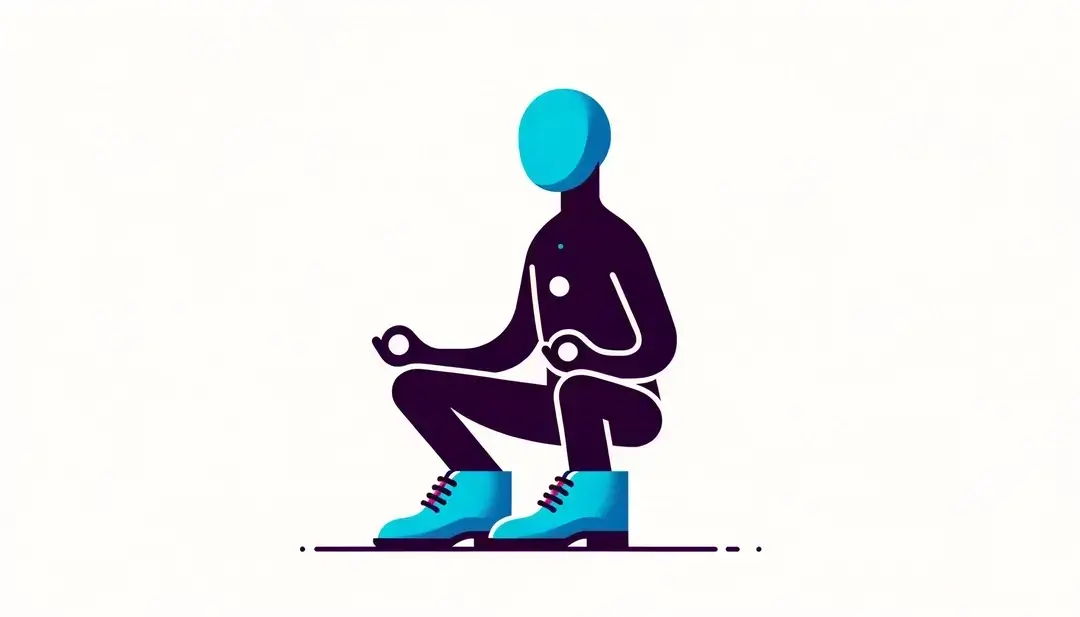 Ilustración de una figura humana con pequeños zapatos