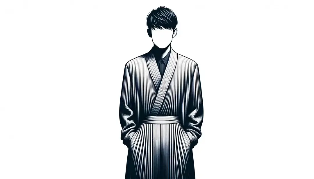 Imagen de una figura humana con moda moderna en plisado