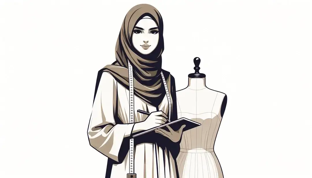 Imagen minimalista de un diseñador en la alta moda