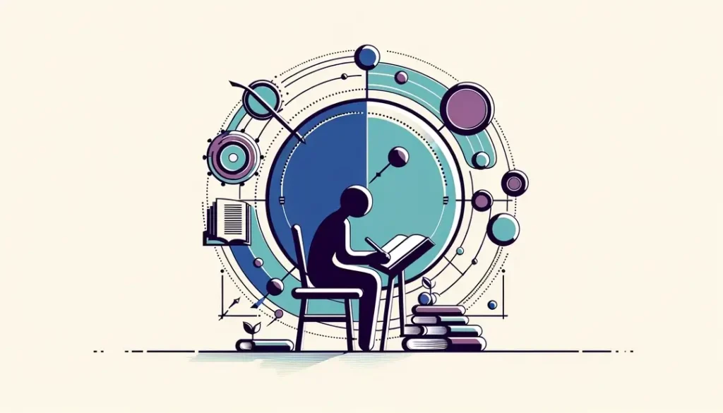 Ilustración minimalista de una figura que representa la conexión entre literatura