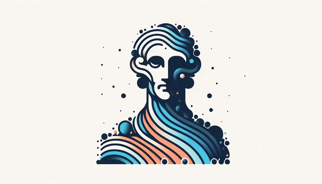Ilustración minimalista de Voltaire simbolizando su legado crítico y filosófico durante la Ilustración