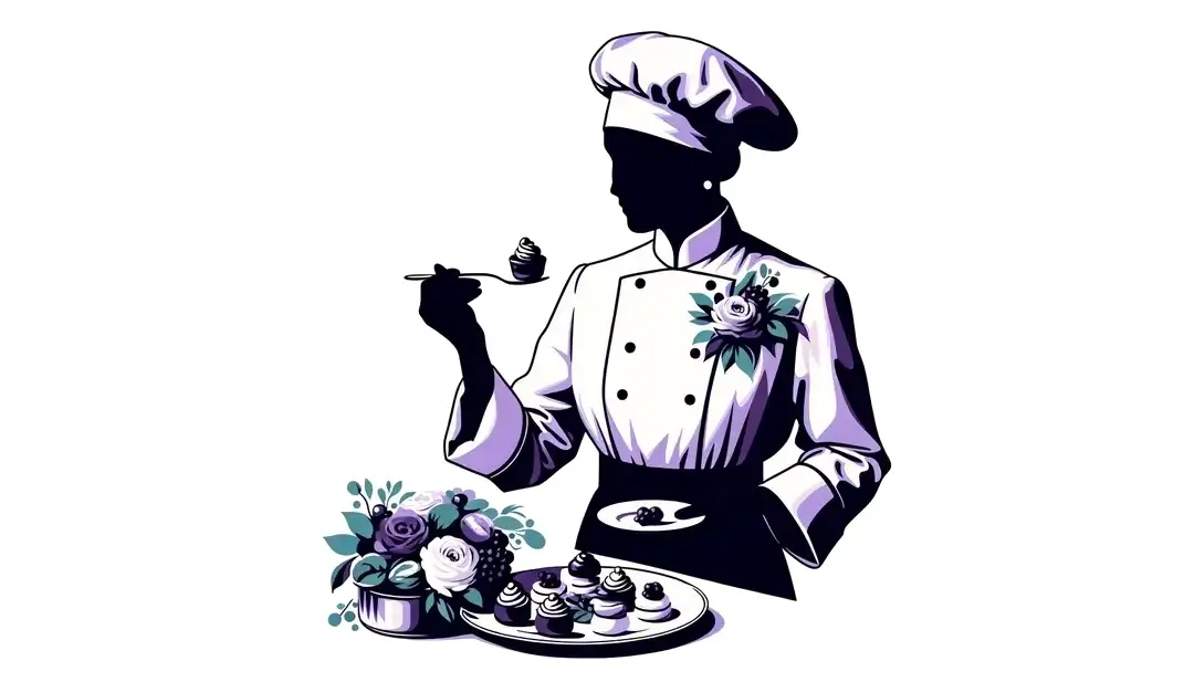 Chef francés del siglo XX presentando aperitivos de alta cocina