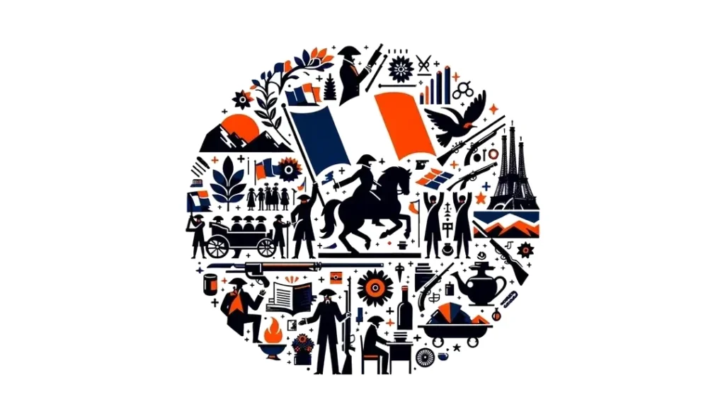 Una ilustración minimalista mostrando el diálogo entre un noble y un miembro del Tercer Estado en la Francia del siglo XVIII