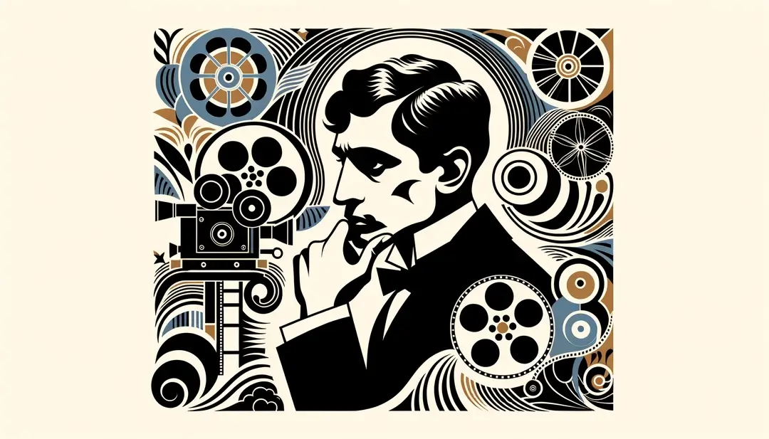 Ilustración minimalista de un cartel de cine francés