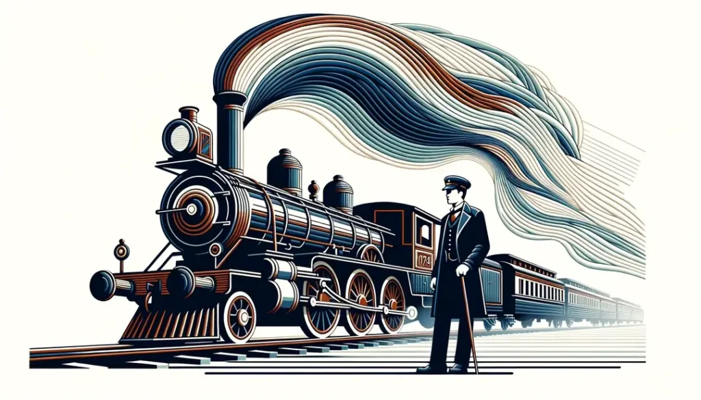 Tren de vapor vintage atravesando un paisaje