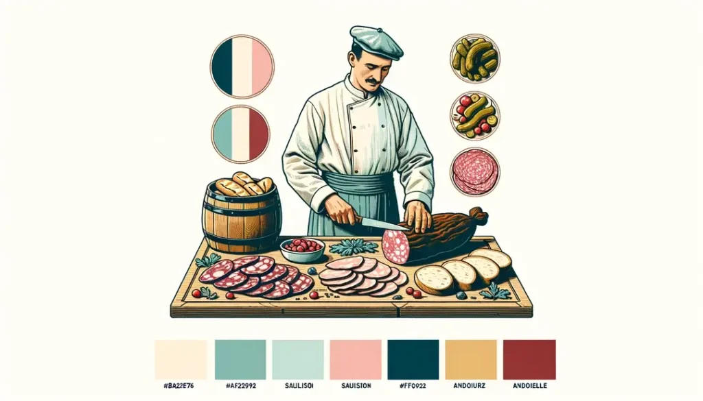 Imagen de una tabla de embutidos franceses con rillettes