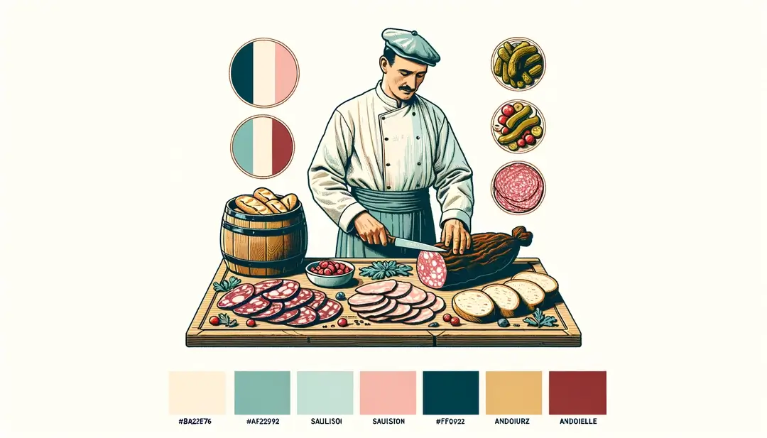 Imagen de una tabla de embutidos franceses con rillettes