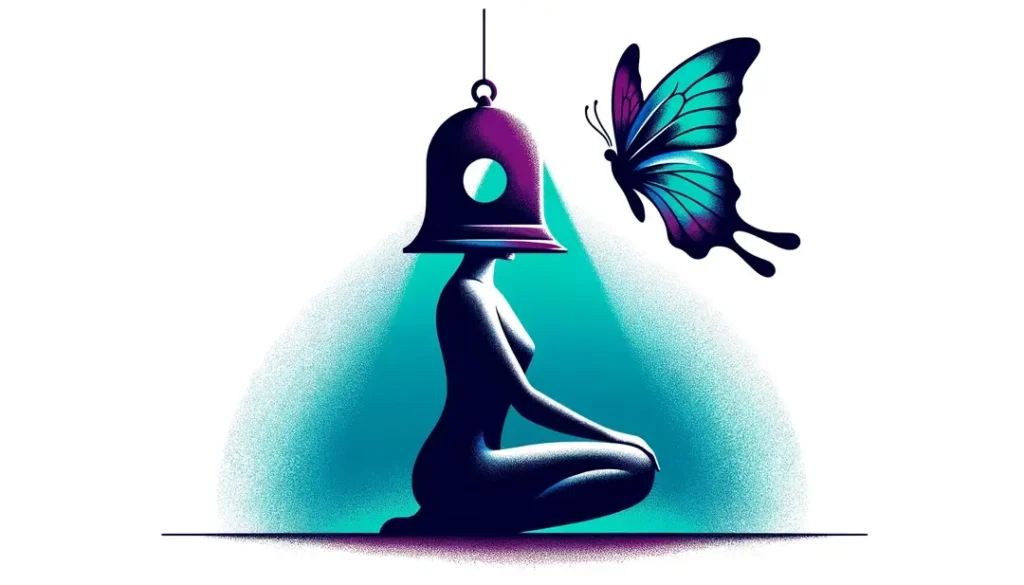 Ilustración minimalista inspirada en La escafandra y la mariposa
