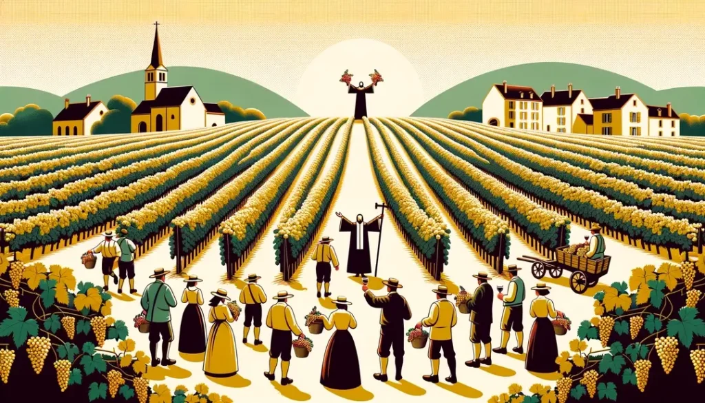 Villagers celebrating the harvest
