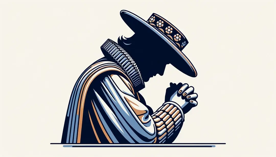 Figura en oración durante una vigilia protestante