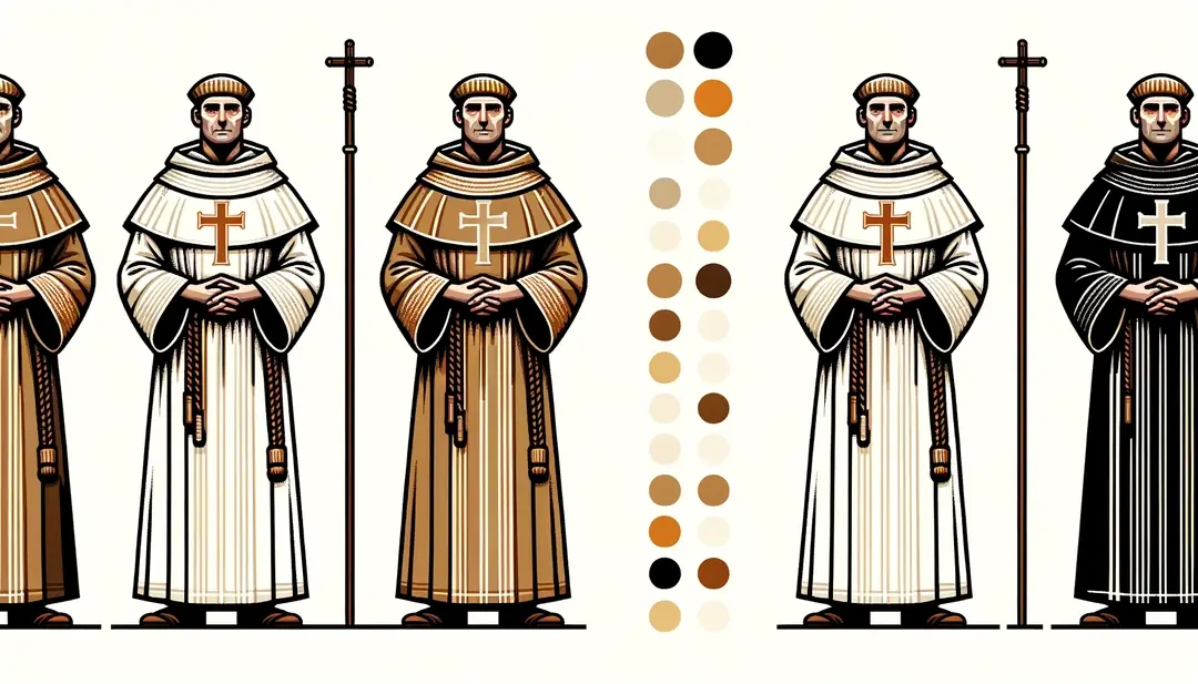 Ilustración minimalista de un monje medieval normando reflejando la devoción a Saint Philibert y sus tradiciones religiosas