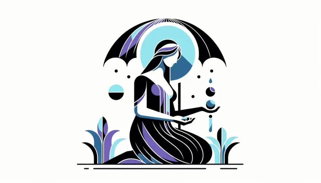 Ilustración minimalista de un cuidador representando a San Roque como protector