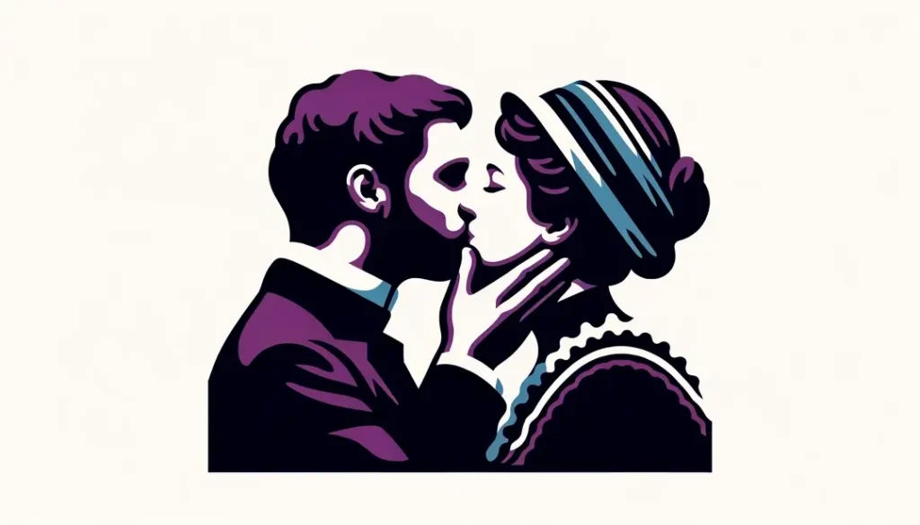 Ilustración minimalista de un saludo tradicional francés con besos en la mejilla