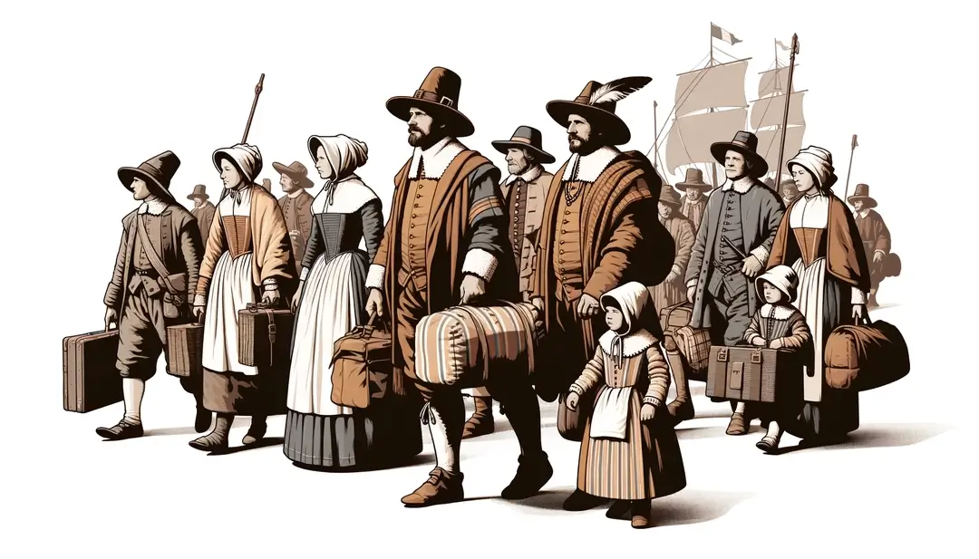Ilustración de hugonotes franceses emigrando en el siglo XVII