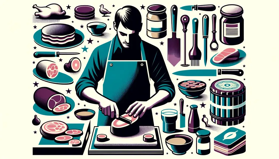 Artesano francés preparando foie gras en un festival culinario
