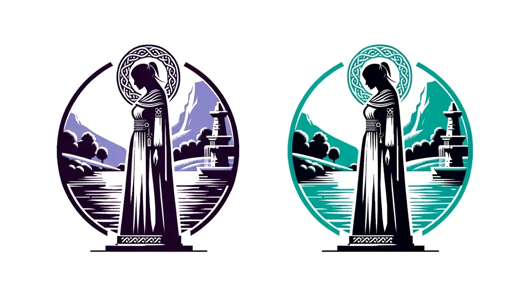 Ilustración de la Fuente Sagrada en Auvernia mostrando el sincretismo celta y cristiano
