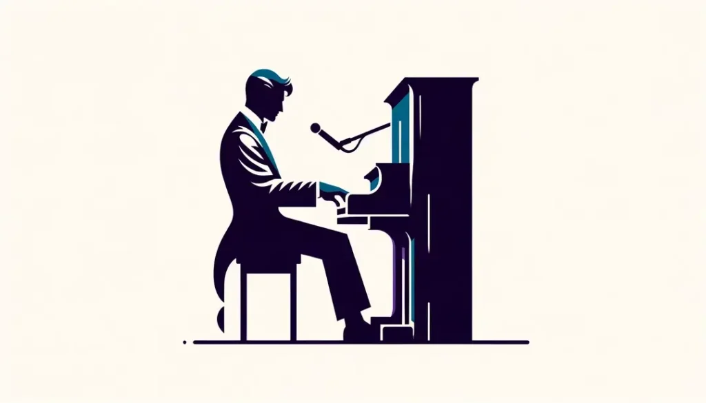 Figura inspirada en Serge Gainsbourg tocando el piano