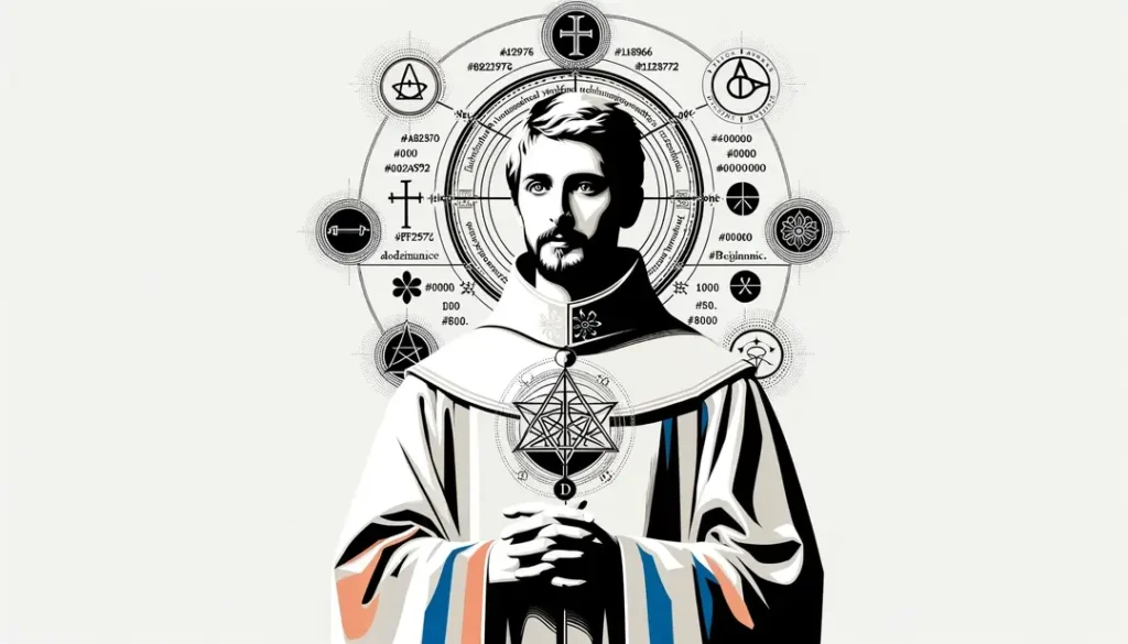 Un líder espiritual medieval en actitud reflexiva