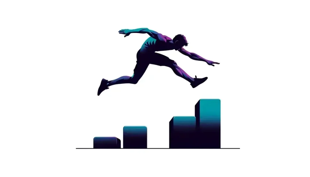 Ilustración minimalista de un salto de parkour