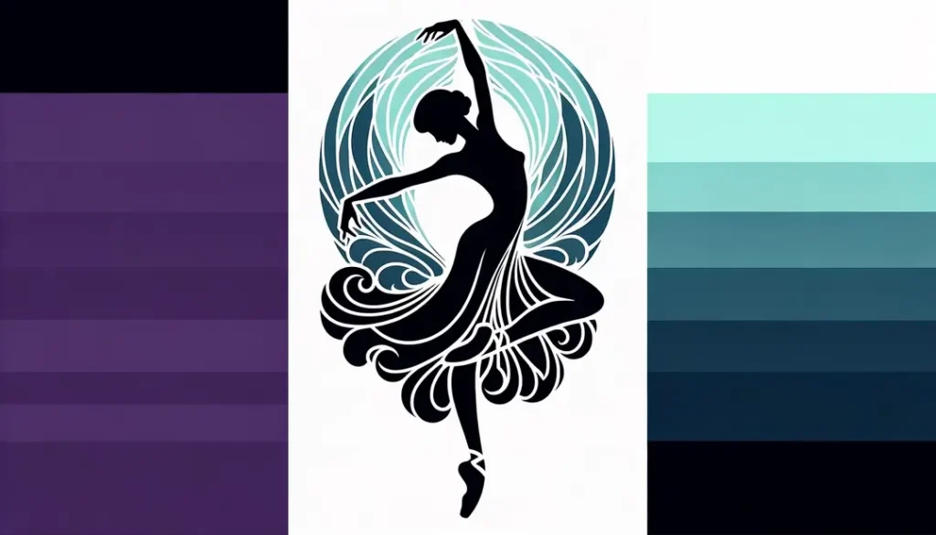 Ilustración minimalista de un bailarín que refleja la integración del ballet y el teatro en el cine francés de los años 50