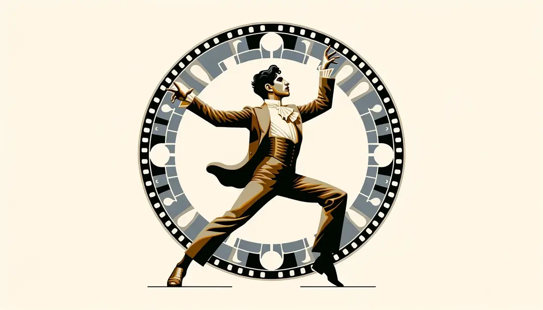 Ilustración minimalista de la influencia teatral en los inicios cinematográficos de Jacques Feyder