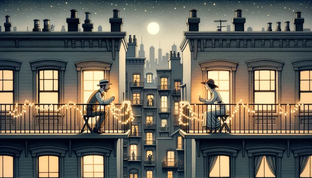 La conversation sur le balcon
