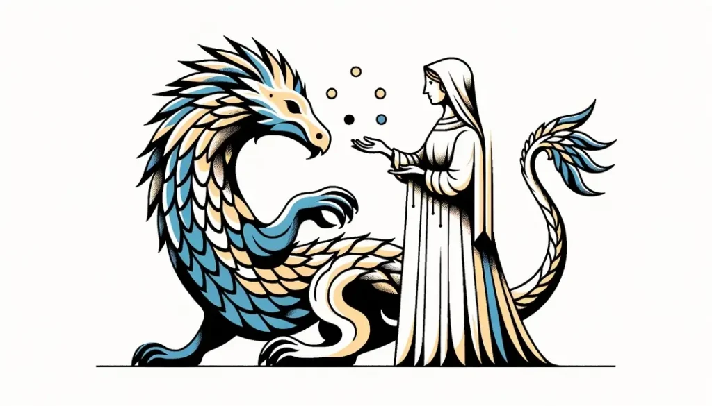Ilustración minimalista de La Tarasque