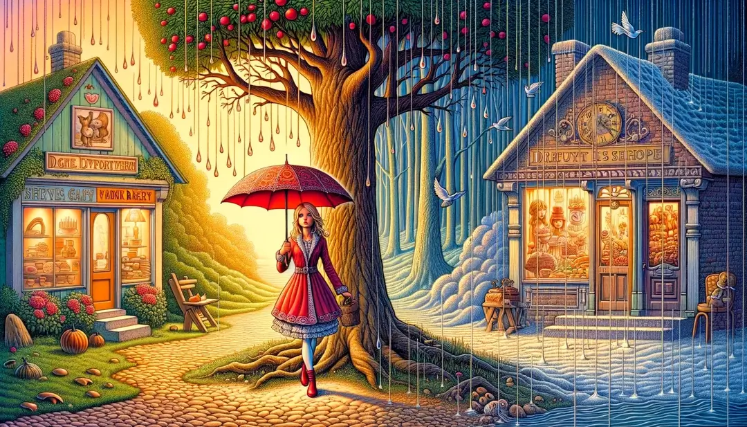 Le parapluie rouge