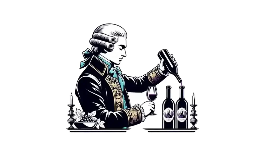 Sommelier en un Château del siglo XVIII seleccionando vinos