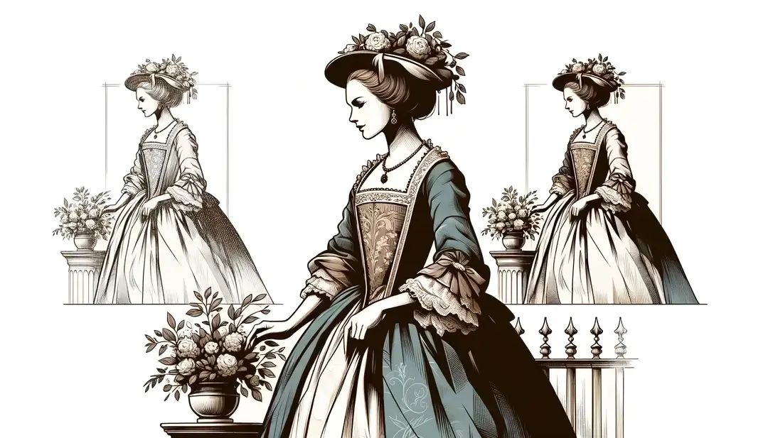Ilustración minimalista de Madame de Maintenon