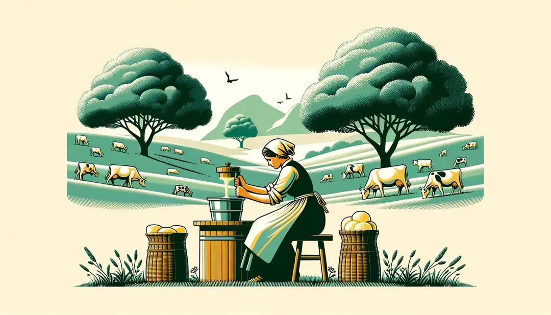 Ilustración minimalista mostrando la fabricación artesanal en Nueva Aquitania