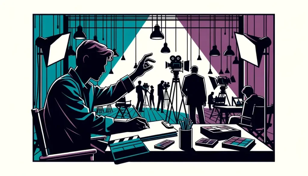 Ilustración de cineastas franceses colaborando