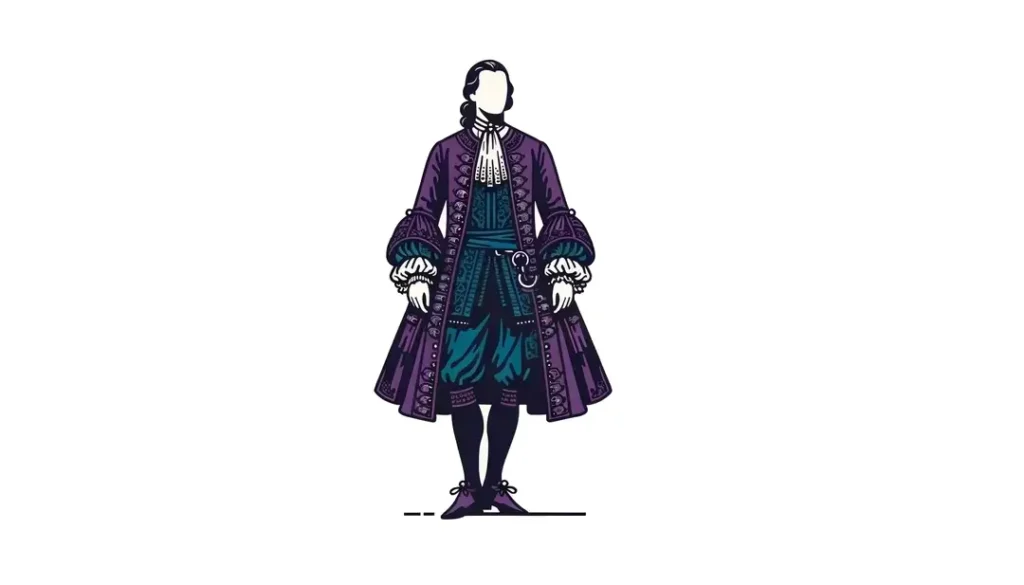 Ilustración de una figura aristocrática del siglo XVII