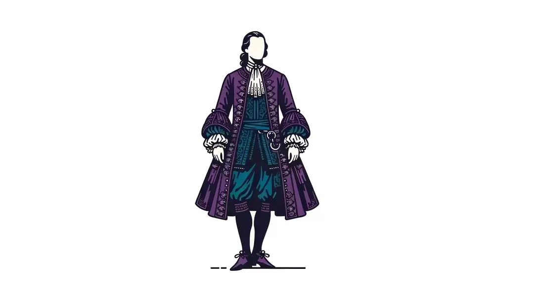 Ilustración de una figura aristocrática del siglo XVII