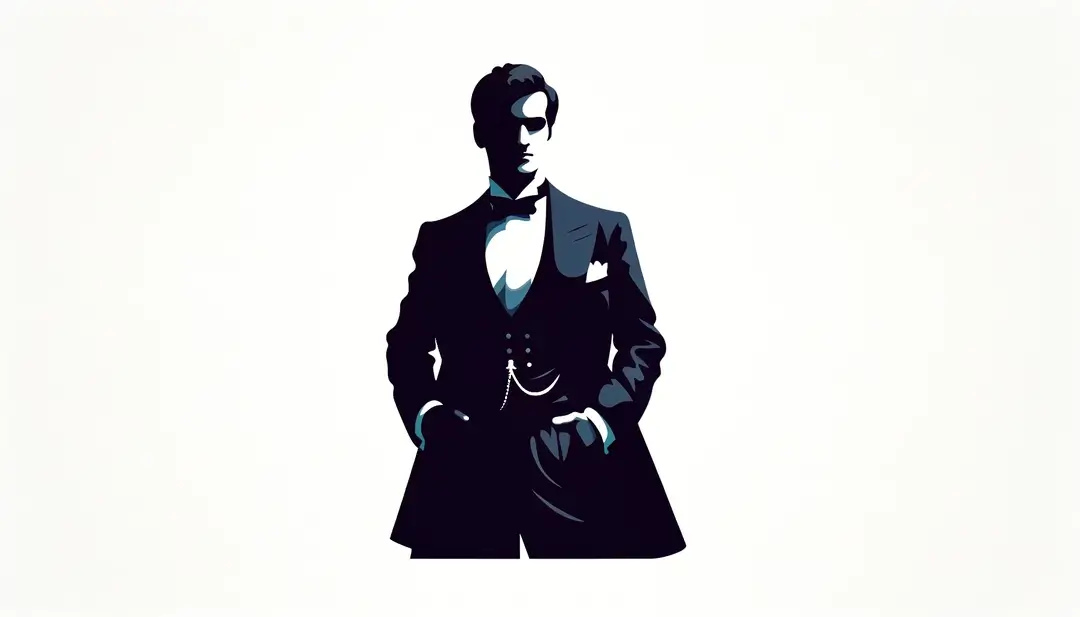 Ilustración minimalista de Charles Vanel en estilo dramático