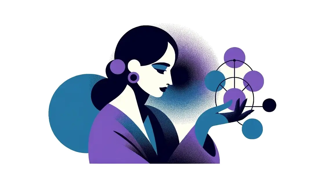 Ilustración minimalista de una figura humana y formas abstractas simbolizando la teoría de redes de actores en la obra de Latour